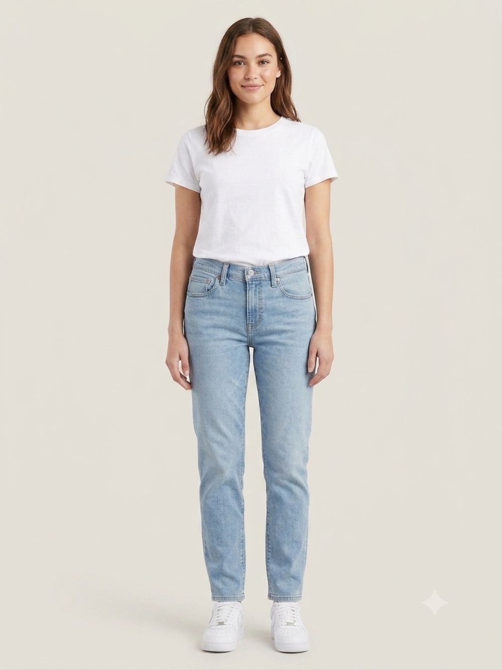 ⁠Levi's Mid Rise Boyfriend Tapered Jeans Light Wash Denim 19887 W30 L27